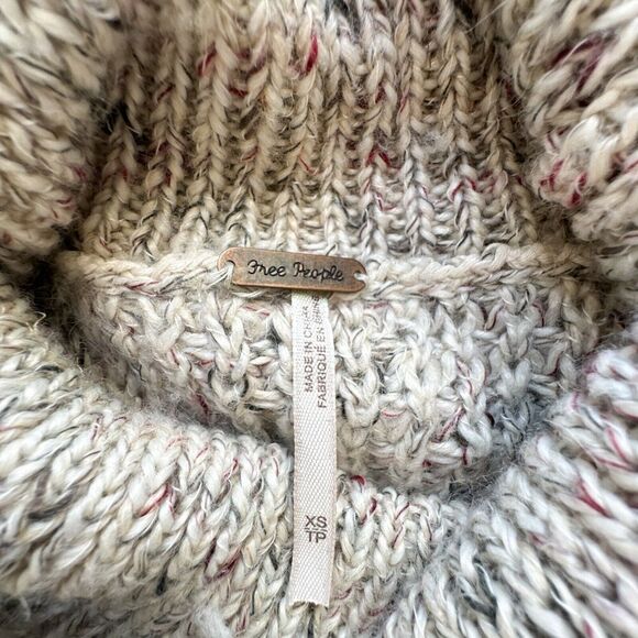 Free People Dylan Tweedy Size XS Chunky Knit Blend Tunic Sweater - Picture 4 of 10